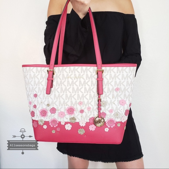 NWT Michael Kors Medium carryall tote floral bag - Picture 2 of 7